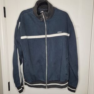 Adidas blue track jacket size L